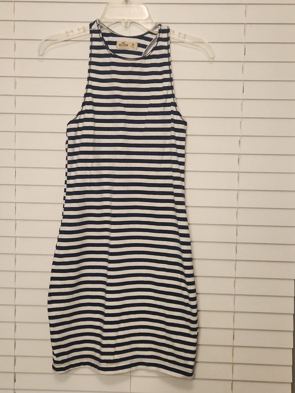 Hollister Navy and White Striped Tank Top Dress! Size Medium